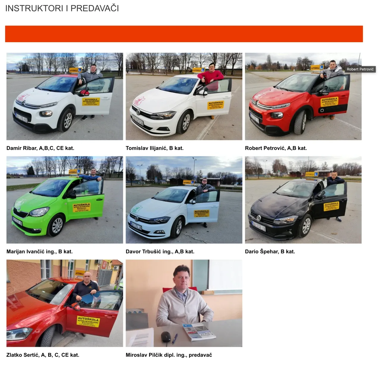Autoškola Autokluba Karlovac: instruktori i predavači uz vozila za obuku