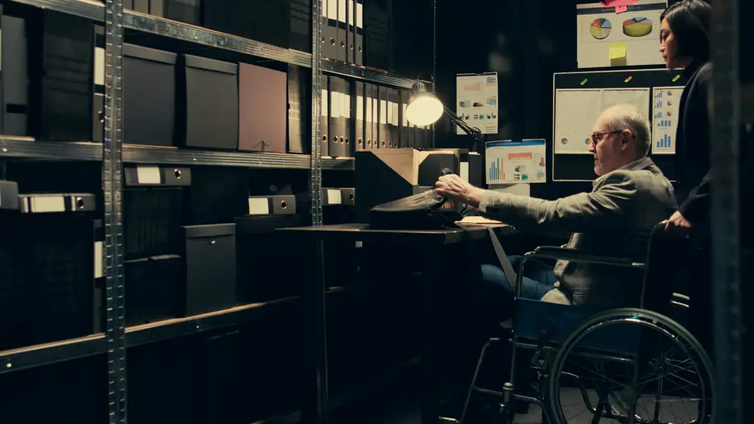 Prikaz osobe s invaliditetom koji se služi računalom